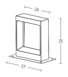 Simitli 35cm Outdoor Pedestal Light Natural Concrete LED 3000K IP54 - thumbnail 2