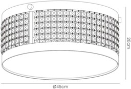 Celsa Ceiling Cylindrical 4 Light Polished Chrome, Dark Brown Faux Leather, Crystal - thumbnail 3