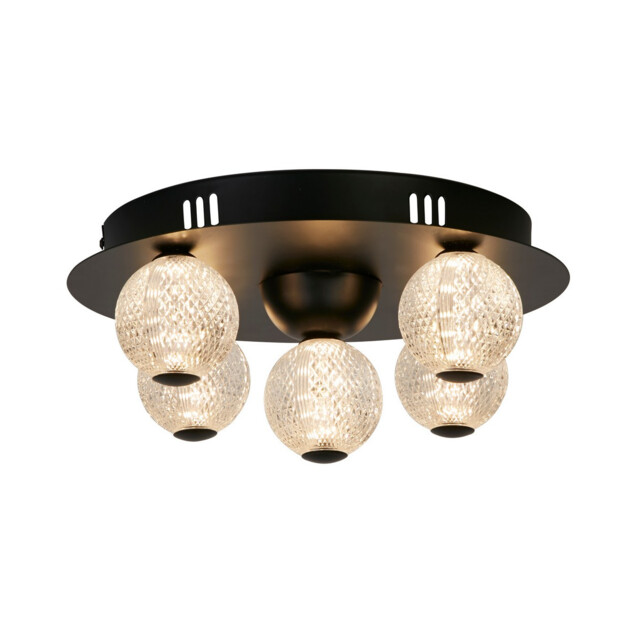 Asteroid LED Flush Light, Black Metal with Clear Acrylic Balls - image 1
