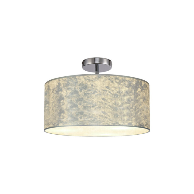 Baymont Polished Chrome 3 Light E27 Drop Flush With 40cm x 18cm Silver Leaf Shade - image 1