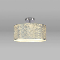 Baymont Polished Chrome 3 Light E27 Drop Flush With 40cm x 18cm Silver Leaf Shade - thumbnail 2
