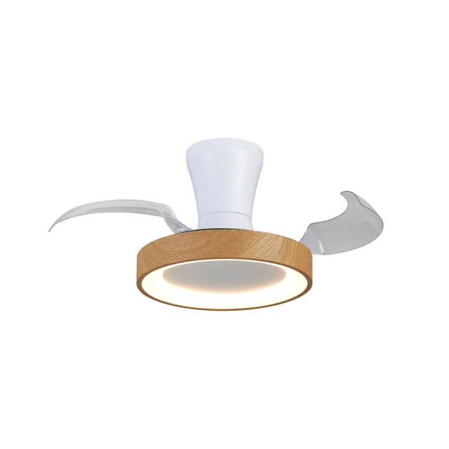 Niseko Fan XS 33cm 25W LED Dimmable Ceiling Light With 25W DC Fan, 2700-5000K Remote Control, 2500lm, Wood/White - image 1