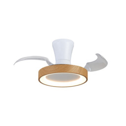Niseko Fan XS 33cm 25W LED Dimmable Ceiling Light With 25W DC Fan, 2700-5000K Remote Control, 2500lm, Wood/White