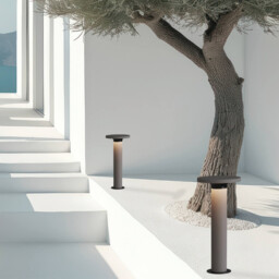 Zambelis Outdoor Bollard Natural Concrete-Sandy Black LED 3000K IP65 - thumbnail 2