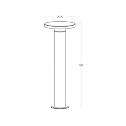 Zambelis Outdoor Bollard Natural Concrete-Sandy Black LED 3000K IP65 - thumbnail 5