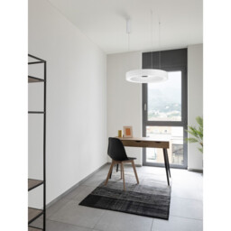 Morbido Integrated LED Pendant Ceiling Light Sandy White Aluminium LED 50W 2733Lm 2700K - 4000K + Remote Control - thumbnail 1
