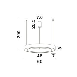 Morbido Integrated LED Pendant Ceiling Light Sandy White Aluminium LED 50W 2733Lm 2700K - 4000K + Remote Control - thumbnail 2