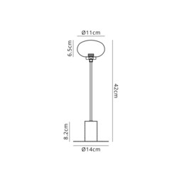 Addie Table Lamp, 1 Globe Light G9, Satin Black/Opal Glass - thumbnail 3