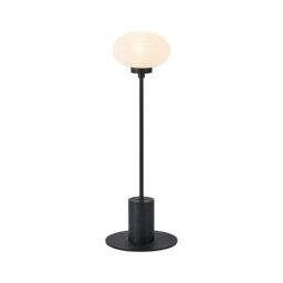 Addie Table Lamp, 1 Globe Light G9, Satin Black/Opal Glass - thumbnail 1