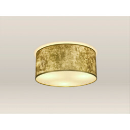 Baymont White 5 Light E27 Universal Flush Ceiling Fixture With 50cm x 20cm Gold Leaf With White Lining Shade - thumbnail 2