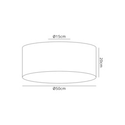 Baymont White 5 Light E27 Universal Flush Ceiling Fixture With 50cm x 20cm Gold Leaf With White Lining Shade - thumbnail 3