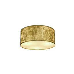 Baymont White 5 Light E27 Universal Flush Ceiling Fixture With 50cm x 20cm Gold Leaf With White Lining Shade - thumbnail 1