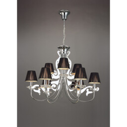Acanto Pendant Round 9 Light E14, Polished Chrome With Black Shades - thumbnail 2