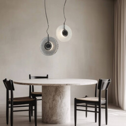 Halo 28cm Pendant Ceiling Light Black Matt -Smoked Glass LED 3000K - thumbnail 2