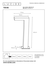 Texas Modern 60cm Bollard Light Outdoor - LED - 1x7W 3000K - IP54 - Anthracite - thumbnail 5