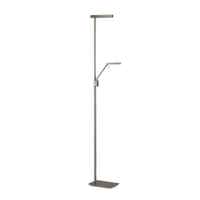 Phuket Floor Lamp 2 Light 21W Down 7W Up LED 3000K, 3000lm, Touch Dimmer, Satin Nickel, 3yrs Warranty - image 1