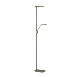 Phuket Floor Lamp 2 Light 21W Down 7W Up LED 3000K, 3000lm, Touch Dimmer, Satin Nickel, 3yrs Warranty