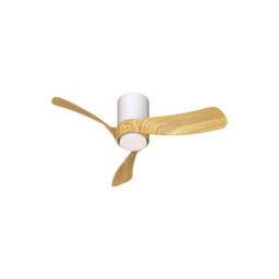 Nemo XS 72cm 18W LED Dimmable Ceiling Light With 26W DC Fan, 2700-5000K Remote Control, 2800lm, White/Wood