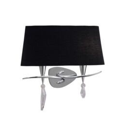 Mara Wall Lamp Switched 2 Light E14, Polished Chrome with Ivory White Shade - thumbnail 3