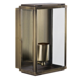Box 1 Light Outdoor Wall Light Antique Brass, IP44, E27 - thumbnail 2