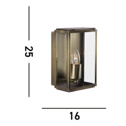 Box 1 Light Outdoor Wall Light Antique Brass, IP44, E27 - thumbnail 3