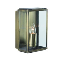 Box 1 Light Outdoor Wall Light Antique Brass, IP44, E27 - thumbnail 1