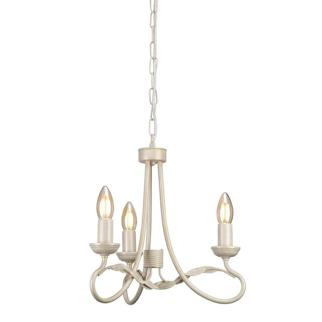 Olivia Chandelier 3 Light Ivory, Gold Finish, E14 - image 1
