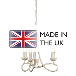 Olivia Chandelier 3 Light Ivory, Gold Finish, E14 - thumbnail 5