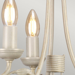 Olivia Chandelier 3 Light Ivory, Gold Finish, E14 - thumbnail 3