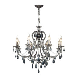Luna Crystal Ceiling 8 Light E14 Black Chrome/Crystal - thumbnail 1