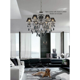Luna Crystal Ceiling 8 Light E14 Black Chrome/Crystal - thumbnail 3