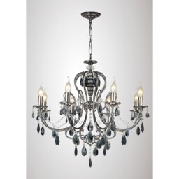 Luna Crystal Ceiling 8 Light E14 Black Chrome/Crystal - thumbnail 2