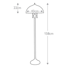 Larissa 2 Light Floor Lamp Vintage Bronze, E27 - thumbnail 5