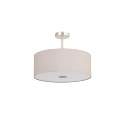 Baymont Satin Nickel 3 Light E27 Semi Flush With 50cm x 20cm Dual Faux Silk Shade, Nude Beige/Moonlight - thumbnail 5