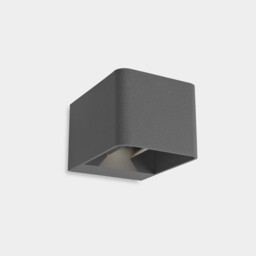 Wilson Square Outdoor Up Down Wall Lamp Grey, Matt LED 10.2W 2700K IP65 On-Off