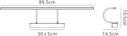 Fusion Wall Lamp, Picture Light, 18W, 3000K, 1257lm, Polished Chrome - thumbnail 2