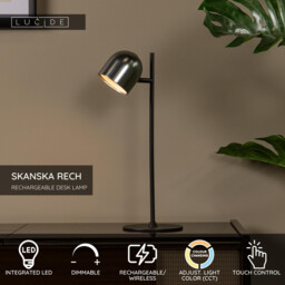 Lucide SKANSKA RECH - Rechargeable Desk lamp Indoor/Outdoor - LED Dim. - CCT - 1x3W 3000K/6000K - IP44 - Grey iron - thumbnail 2