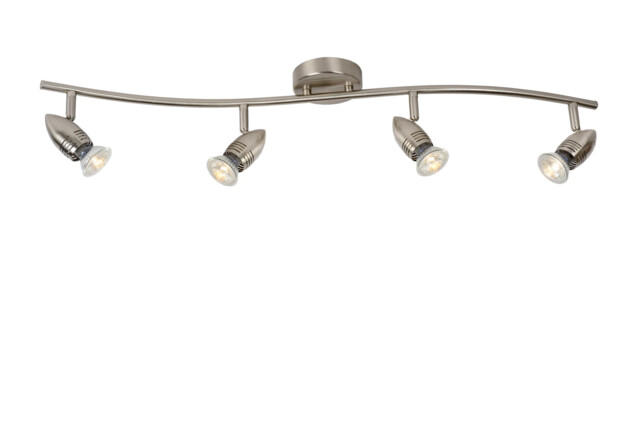 Caro-Led Modern Ceiling Spotlight Bar - LED - GU10 - 4x5W 2700K - Satin Chrome - image 1