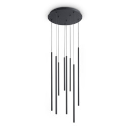Look Cluster Pendant Ceiling Light Black 8x LED 1550lm 3000K - thumbnail 1