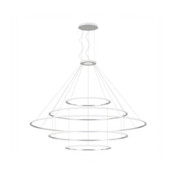 Circular Inward 5 Rings 207cm Integrated LED Pendant Ceiling Light White 340W 2700K Dali Dimmming - thumbnail 1