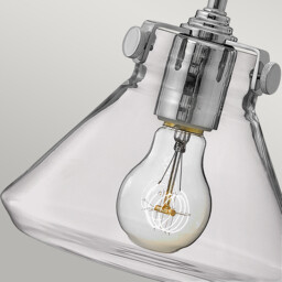 Congress 1 Light Glass Shade Wall Light Chrome, E27 - thumbnail 5