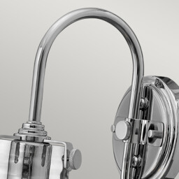 Congress 1 Light Glass Shade Wall Light Chrome, E27 - thumbnail 3