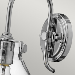 Congress 1 Light Glass Shade Wall Light Chrome, E27 - thumbnail 2