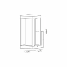 Nevada Wall Lamp, 1 x E27, IP65, Matt Black, 2yrs Warranty - thumbnail 3