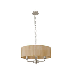 Banyan 3 Light Multi Arm Pendant With 45cm x 15cm Organza Shade Satin Nickel/Soft Bronze - thumbnail 5