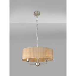 Banyan 3 Light Multi Arm Pendant With 45cm x 15cm Organza Shade Satin Nickel/Soft Bronze - thumbnail 2