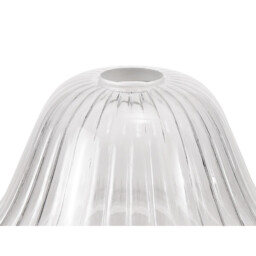 Dresden Flush Ceiling Lamp E27 With Bell 30cm Glass Shade Matt Black, Clear - thumbnail 5