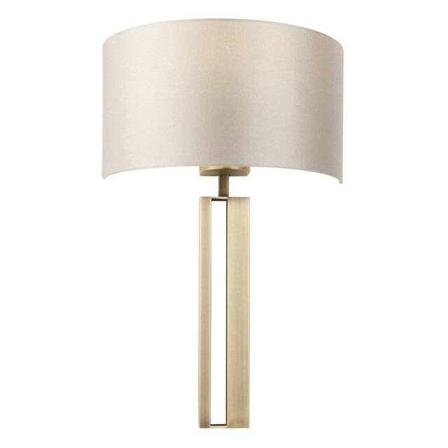 Macerata Wall Lamp Matt Antique Brass Plate & Mink Satin Fabric - image 1