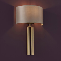 Macerata Wall Lamp Matt Antique Brass Plate & Mink Satin Fabric - thumbnail 2