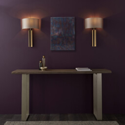 Macerata Wall Lamp Matt Antique Brass Plate & Mink Satin Fabric - thumbnail 5